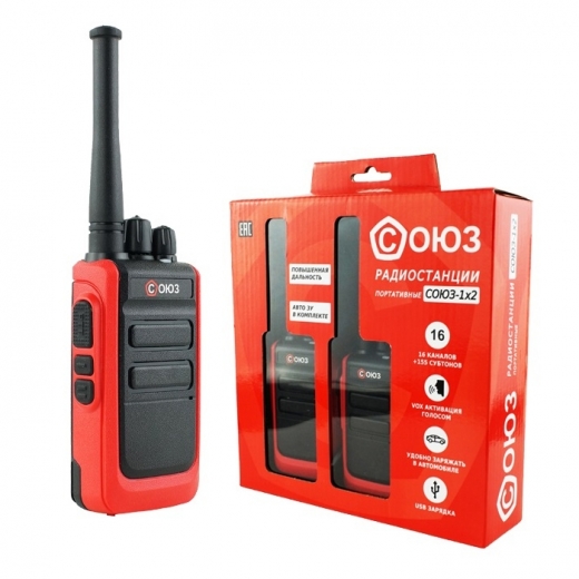 Комплект раций СОЮЗ 1х2 красный Купить Комплект раций СОЮЗ 1х2 красный в