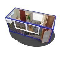 Пост охраны с проходной и ночевкой 5.85х2.45