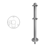 Купить Praktika Стойка ограждения L-образная съемная с 2-мя полупетлями cправа в 