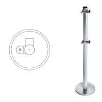 Купить Praktika Стойка ограждения L-образная передвижная с 2-мя полупетлями слева в 