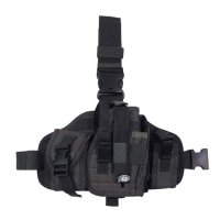 Купить Кобура набедренная на платформе MOLLE с дополнительными подсумками черная в Москве с доставкой по всей России