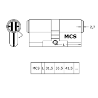 Цилиндр EVVA MCS L62 (ключ-ключ,шестеренка,бронза)