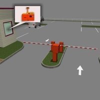 Купить Отдельные въезд и выезд, въездная стойка в 